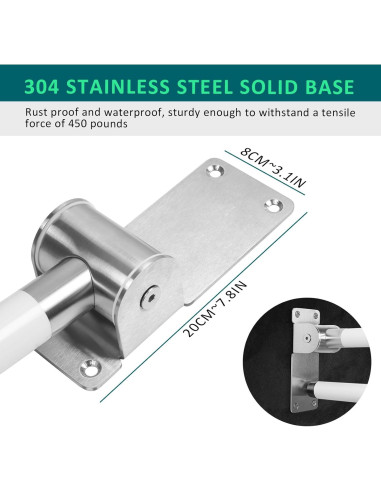 Barra de Agarre Plegable INNOLIFE 75 cm Antideslizante Blanca