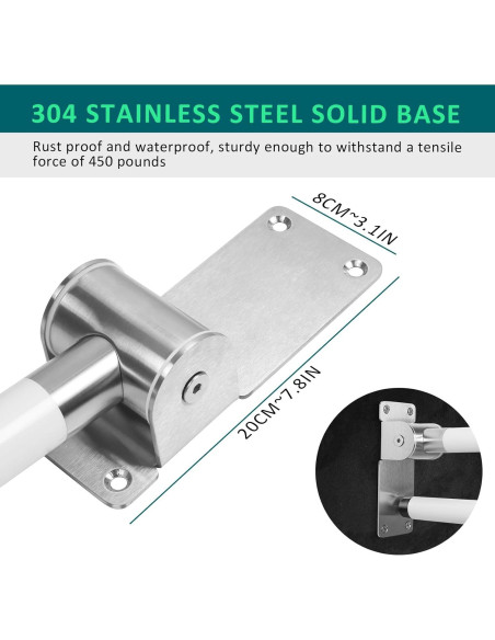 Barra de Agarre Plegable INNOLIFE 75 cm Antideslizante Blanca