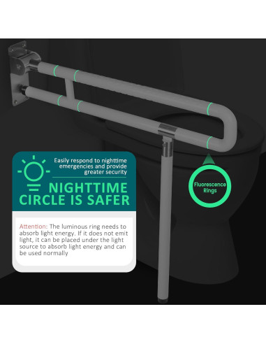 Barra de Agarre Plegable INNOLIFE 75 cm Antideslizante Blanca