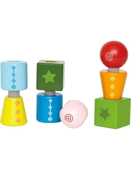 Juego de Bloques de Madera Hape Giros y Tornillos 18cm
