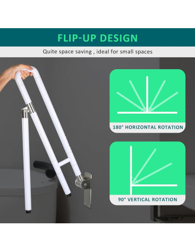 Barra de Agarre Plegable INNOLIFE 75 cm Antideslizante Blanca
