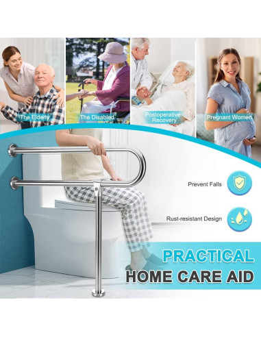 Barra de Agarre para Baño Zelen 76.2 cm Acero Inoxidable