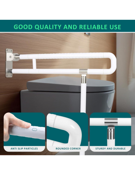 Barra de Agarre Plegable INNOLIFE 75 cm Antideslizante Blanca