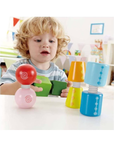 Juego de Bloques de Madera Hape Giros y Tornillos 18cm