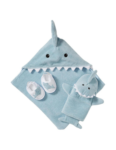Conjunto de Baño Baby Aspen Tiburón 4 Piezas Azul