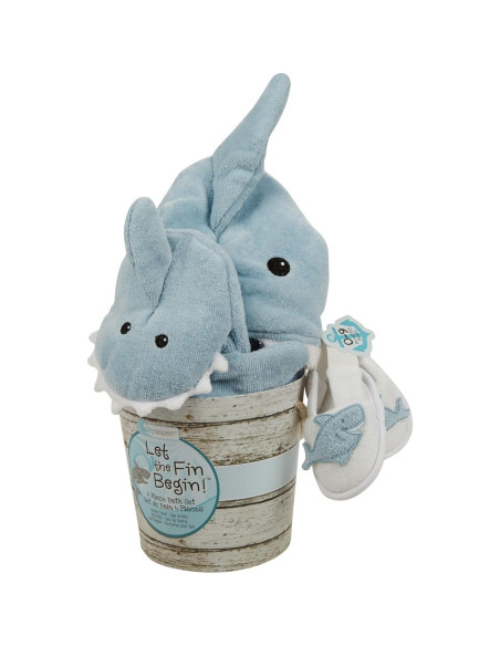Conjunto de Baño Baby Aspen Tiburón 4 Piezas Azul