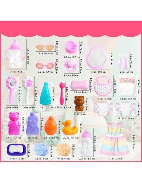Juego de Accesorios para Muñecas Macepason 29 Piezas