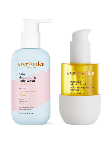Paquete Cuidado Costra Láctea Bebés Evereden - Champú y Aceite