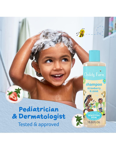 Champú para Niños Childs Farm 500 ml - Piel Sensible, Fresa y Menta