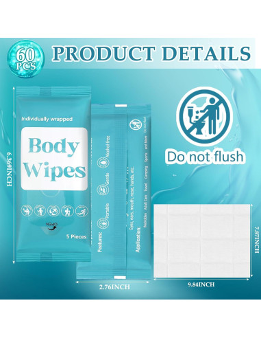 Toallitas Corporales Desechables Threlaco 300 Pcs Aloe