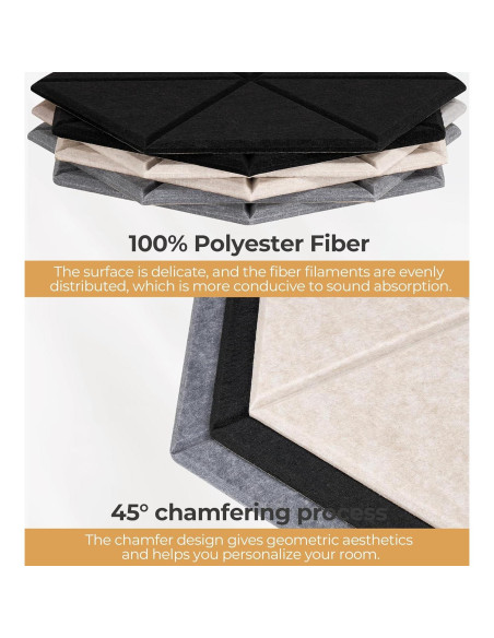 Paquete de 18 Paneles Acústicos Autoadhesivos Vangoa 35.6x30.5cm