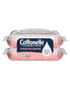 Toallitas Húmedas Desechables Sin Fragancia Cottonelle - 84 Unidades