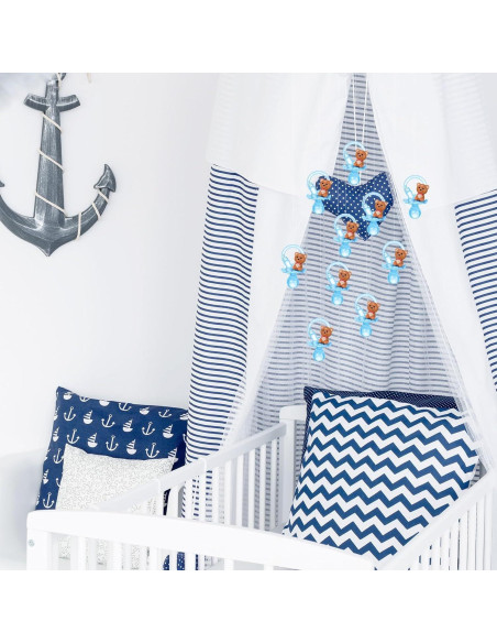 Collar de Chupetes Baby Shower Coume 36 Pcs Oso Azul Blanco