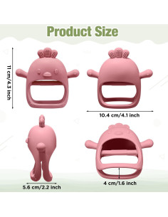 Paquete de 3 Mordedores de Silicona para Bebés - Verde, Rojo, Amarillo 2