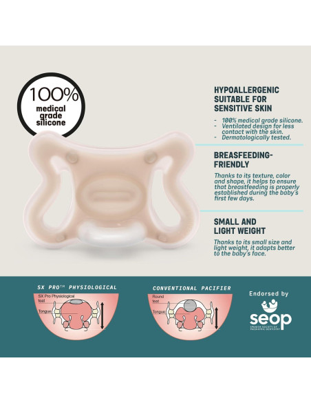 Chupete de Silicona Suavinex Zero Zero 0-6m Tetina SX Pro 2Pk
