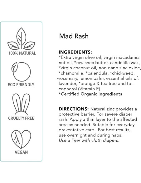 Bálsamo para Erupciones Mad Rash Balm Baby 56.7g - Natural y Vegano