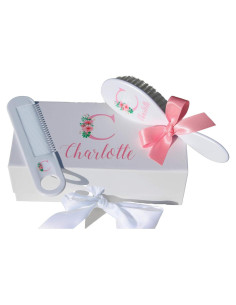 Juego de Cepillo y Peine Personalizado Forever Rosa Bebé