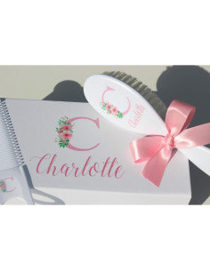Juego de Cepillo y Peine Personalizado Forever Rosa Bebé 2