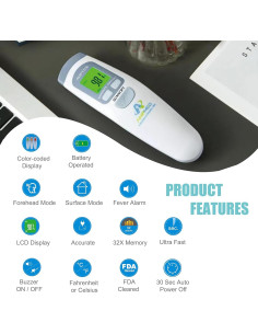 Termómetro Digital Infrarrojo Amplim AMP1706 para Bebés y Adultos 2