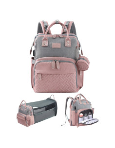 Mochila para Pañales JOLLITO Rosa, Gran Capacidad, USB