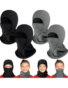 Máscara Balaclava Térmica GSHLLO para Niños - Forro Polar Negro 2