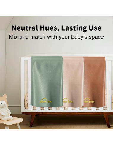 Manta Cambiadora de Pañales Portátil Beige - Cuero Sintético Impermeable 76x43cm