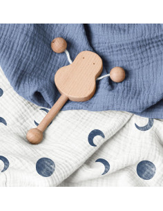 Funda de Cambiador Bearmoss 100% Algodón Muselina 2 Piezas Luna Azul 2