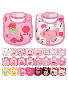 HooLing 24 Baberos Impermeables de Algodón para Bebés