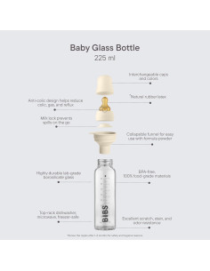 BIBS Botellas de Vidrio para Bebés 225 ml Anti-Cólicos 2