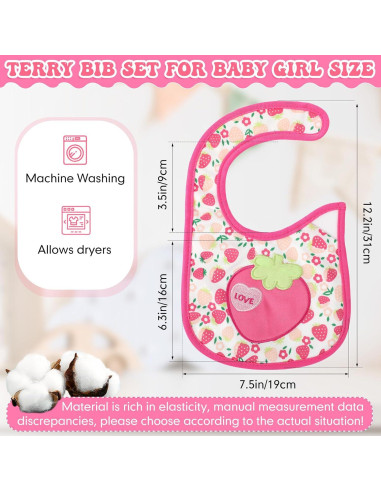 HooLing 24 Baberos Impermeables de Algodón para Bebés