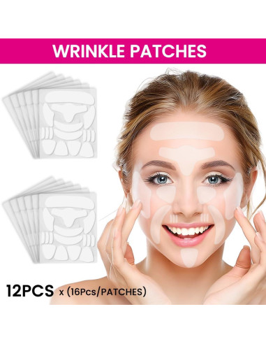 Parches Antiarrugas Kaely 192 Pcs Silicona para la Cara