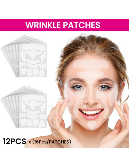 Parches Antiarrugas Kaely 192 Pcs Silicona para la Cara