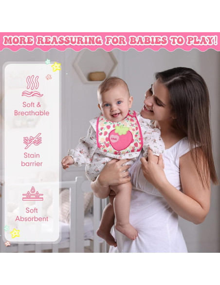 HooLing 24 Baberos Impermeables de Algodón para Bebés