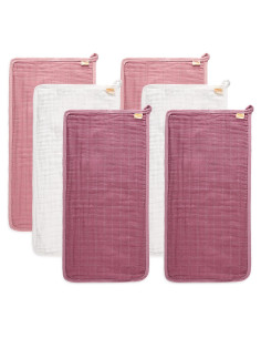 Pañales de Algodón Suave MUKIN 50.8x25.4cm Rosa - 6 Unidades