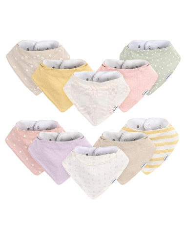 Baberos Bandana Unisex Gerber - 10 Piezas Multicolor