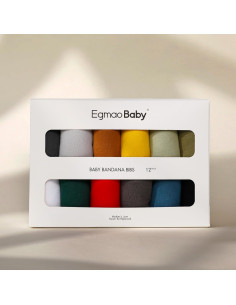 Baberos Bandana Egmao 12 Piezas Algodón Suave Ajustables 2