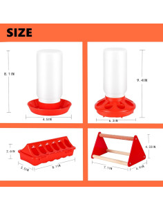 Juego de Comedero y Bebedero para Pollitos BOLEDIC 5 Piezas 2