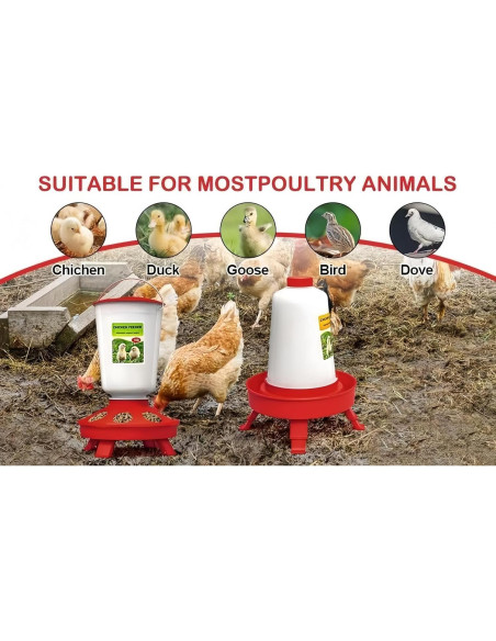 Kit Alimentador y Bebedero para Pollitos Genérico 1L