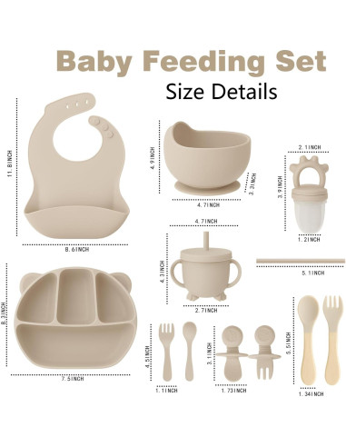 Juego de Alimentación para Bebés UMTOTBAY 12 Piezas Antideslizante