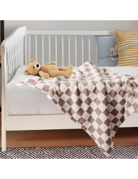 Manta de Cuna Reversible FIGEPO 76x102 cm Suave Marrón