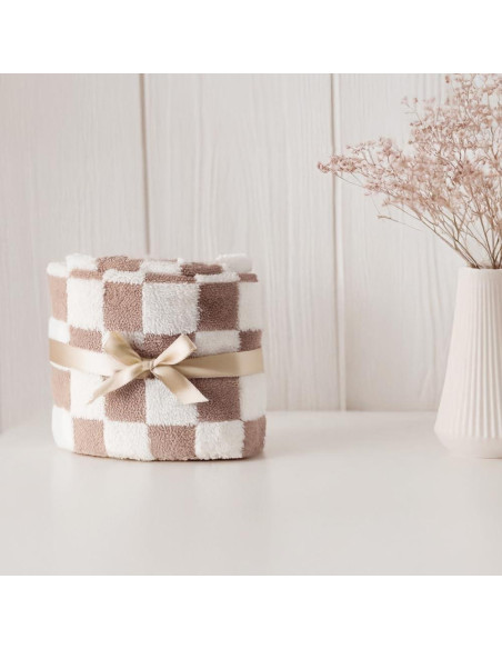 Manta de Cuna Reversible FIGEPO 76x102 cm Suave Marrón