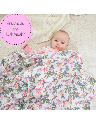 Manta de Envueltos LollyBanks 100% Algodón 119x119 cm Colibrí