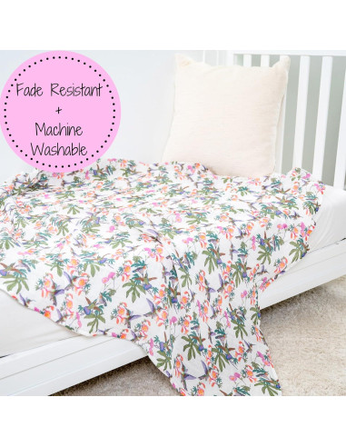 Manta de Envueltos LollyBanks 100% Algodón 119x119 cm Colibrí