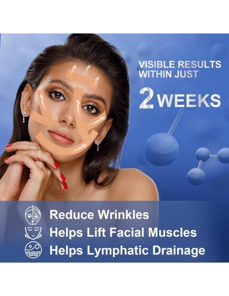 Cinta Facial Antienvejecimiento TEAWOO - 4 Colores, 11x8.3cm