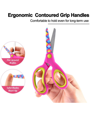 Juego de Tijeras Zicolu para Niños 3 Piezas Punta Roma 12.7 cm