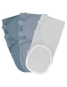 Manta de Envoltura Comfy Cubs 100% Algodón Paquete de 3 Bebés 0-3 Meses