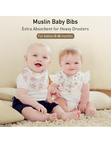 Baberos de Muselina Civarua Kids 8 Pack Suaves y Absorbentes