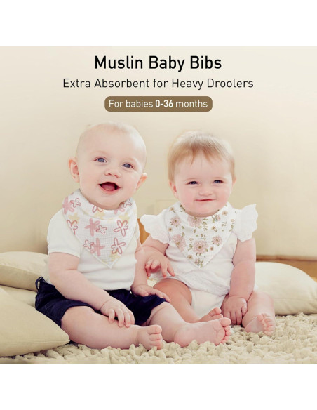 Baberos de Muselina Civarua Kids 8 Pack Suaves y Absorbentes