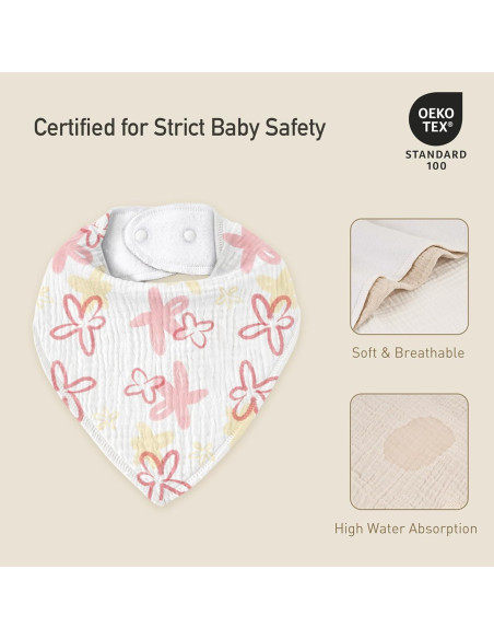 Baberos de Muselina Civarua Kids 8 Pack Suaves y Absorbentes