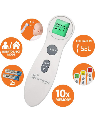 Termómetro Digital Infrarrojo Sin Contacto Dreambaby + Kit Cuidado Bebés 9 Piezas
